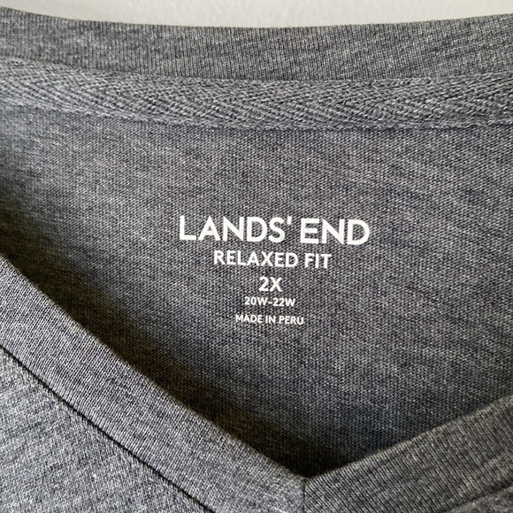 Lands' End relaxed fit grey 100% cotton long sleeve top Size 2XL - Picture 2 of 6